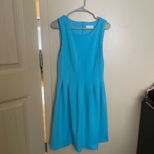 Blue A-line dress with pockets
